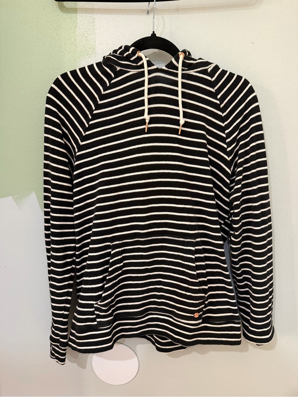 Volcom Black & White Striped Hooded Sweater